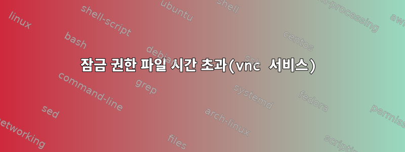 잠금 권한 파일 시간 초과(vnc 서비스)