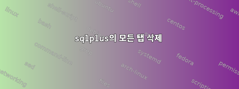 sqlplus의 모든 탭 삭제