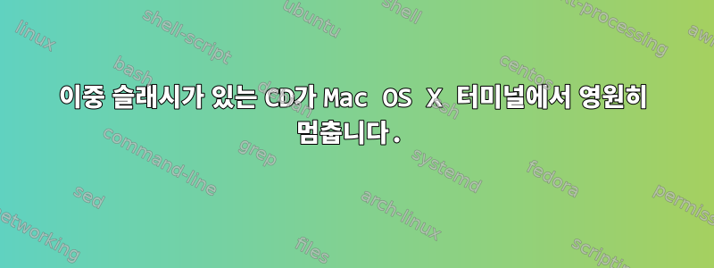 이중 슬래시가 있는 CD가 Mac OS X 터미널에서 영원히 멈춥니다.