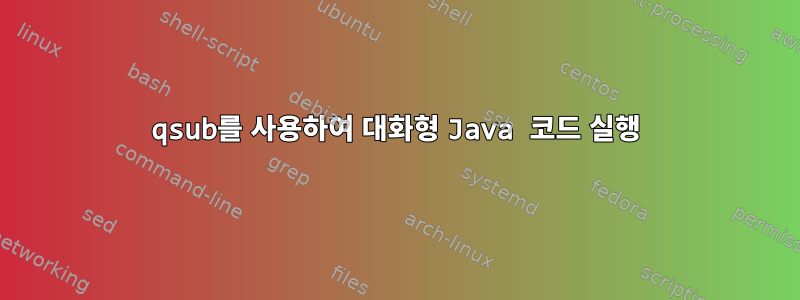 qsub를 사용하여 대화형 Java 코드 실행