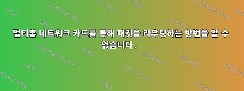 멀티홈 네트워크 카드를 통해 패킷을 라우팅하는 방법을 알 수 없습니다.