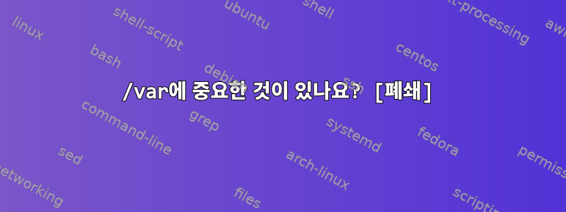 /var에 중요한 것이 있나요? [폐쇄]