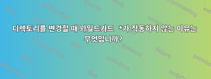 디렉토리를 변경할 때 와일드카드 *가 작동하지 않는 이유는 무엇입니까?