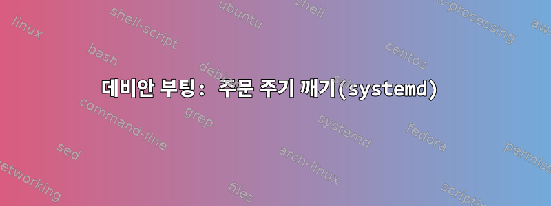 데비안 부팅: 주문 주기 깨기(systemd)