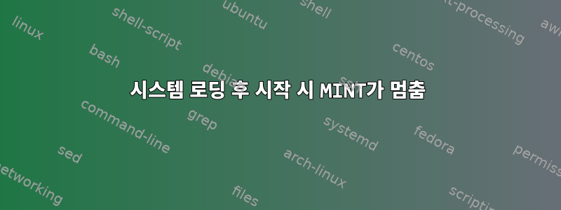 시스템 로딩 후 시작 시 MINT가 멈춤