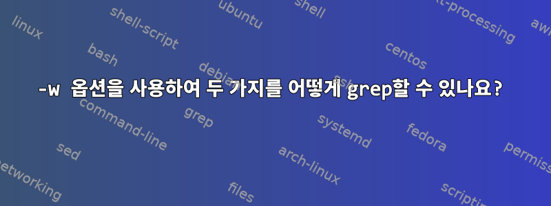 -w 옵션을 사용하여 두 가지를 어떻게 grep할 수 있나요?