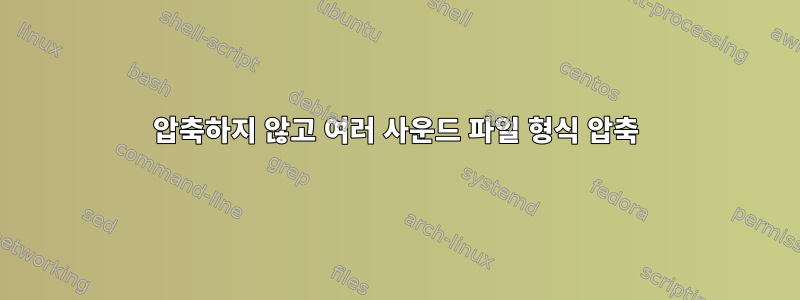 압축하지 않고 여러 사운드 파일 형식 압축