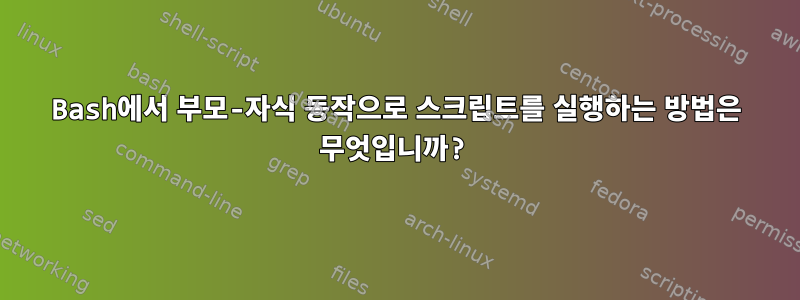 Bash에서 부모-자식 동작으로 스크립트를 실행하는 방법은 무엇입니까?