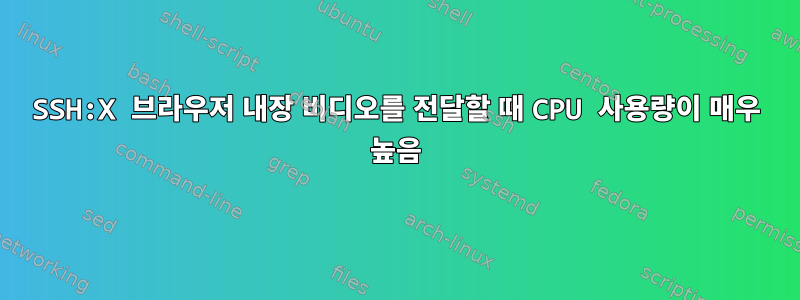 SSH:X 브라우저 내장 비디오를 전달할 때 CPU 사용량이 매우 높음