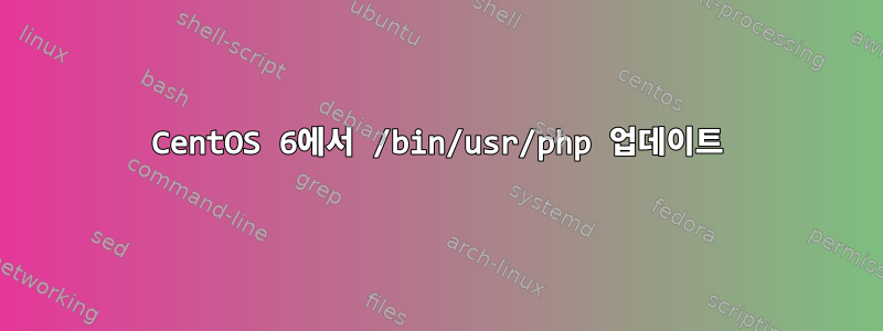 CentOS 6에서 /bin/usr/php 업데이트