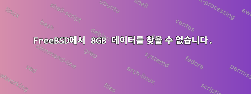 FreeBSD에서 8GB 데이터를 찾을 수 없습니다.