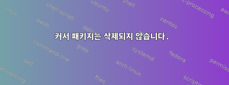 커서 패키지는 삭제되지 않습니다.