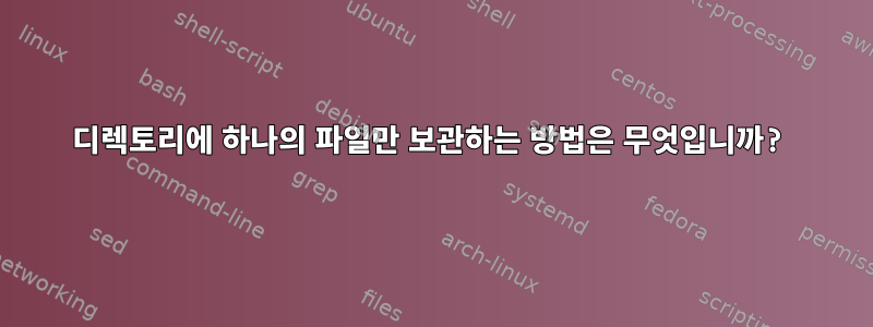 디렉토리에 하나의 파일만 보관하는 방법은 무엇입니까?