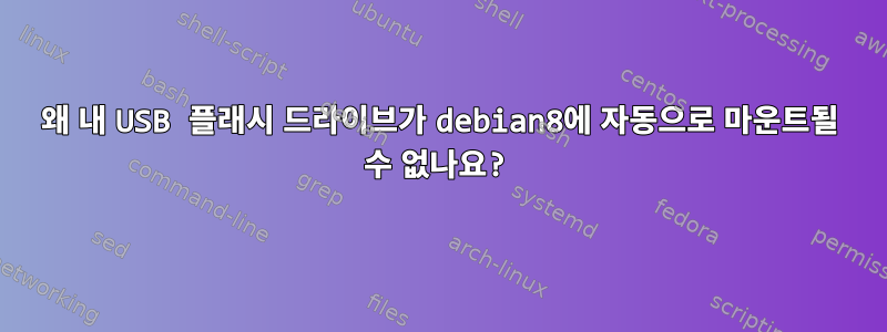 왜 내 USB 플래시 드라이브가 debian8에 자동으로 마운트될 수 없나요?