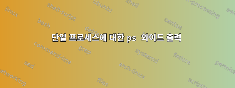 단일 프로세스에 대한 ps 와이드 출력