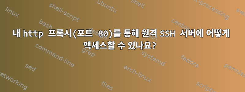 내 http 프록시(포트 80)를 통해 원격 SSH 서버에 어떻게 액세스할 수 있나요?