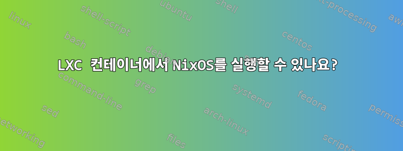 LXC 컨테이너에서 NixOS를 실행할 수 있나요?