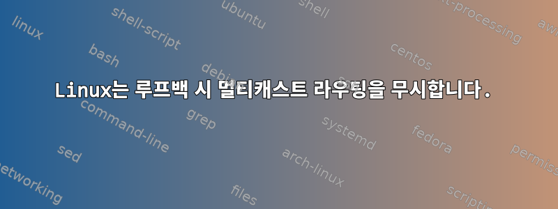 Linux는 루프백 시 멀티캐스트 라우팅을 무시합니다.