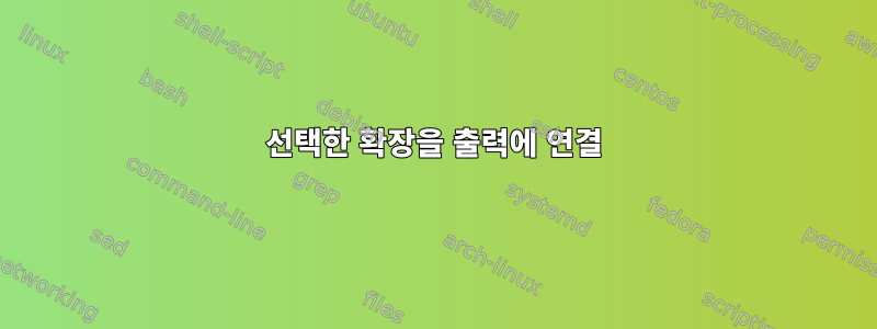 선택한 확장을 출력에 연결