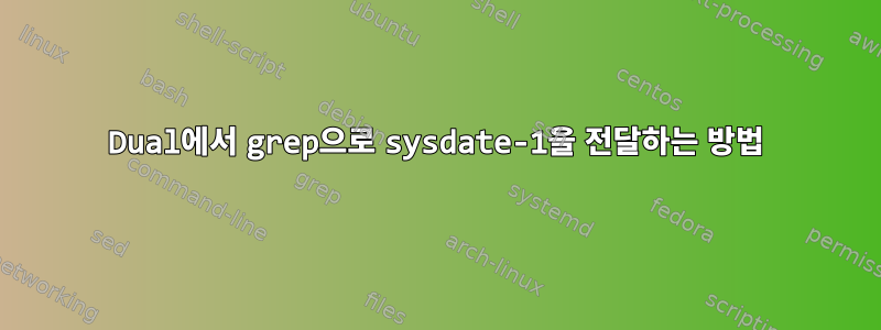 Dual에서 grep으로 sysdate-1을 전달하는 방법