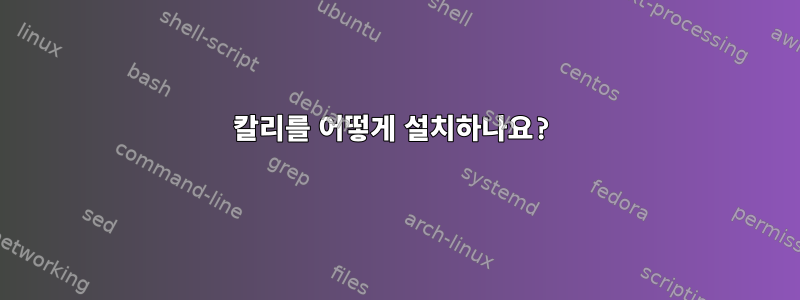 칼리를 어떻게 설치하나요?