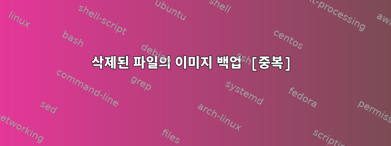 삭제된 파일의 이미지 백업 [중복]