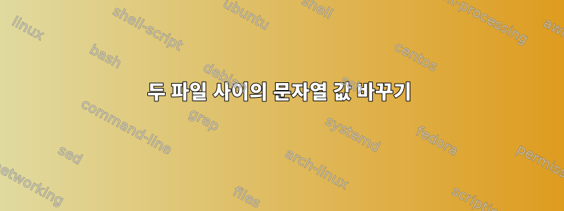 두 파일 사이의 문자열 값 바꾸기