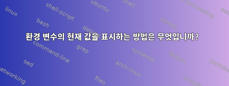 환경 변수의 현재 값을 표시하는 방법은 무엇입니까?