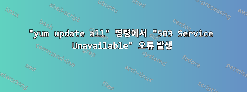 "yum update all" 명령에서 "503 Service Unavailable" 오류 발생