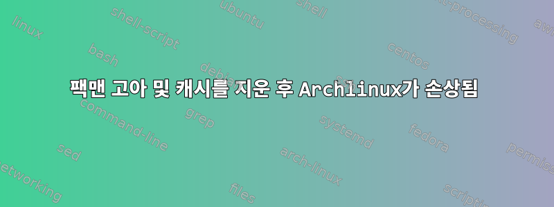 팩맨 고아 및 캐시를 지운 후 Archlinux가 손상됨