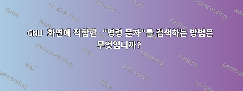 GNU 화면에 적합한 "명령 문자"를 검색하는 방법은 무엇입니까?