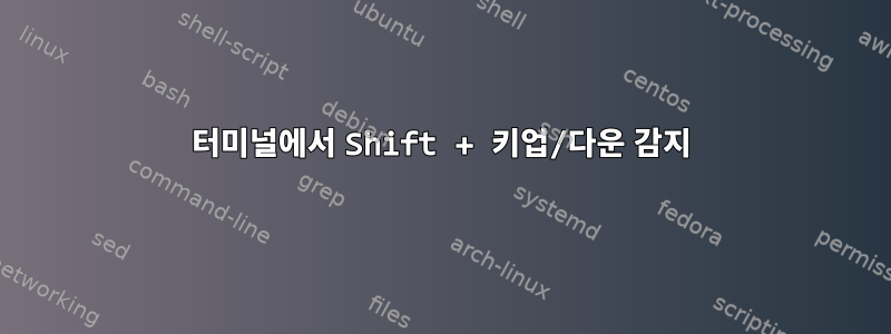 터미널에서 Shift + 키업/다운 감지