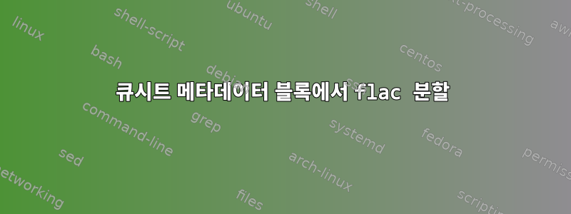 큐시트 메타데이터 블록에서 flac 분할