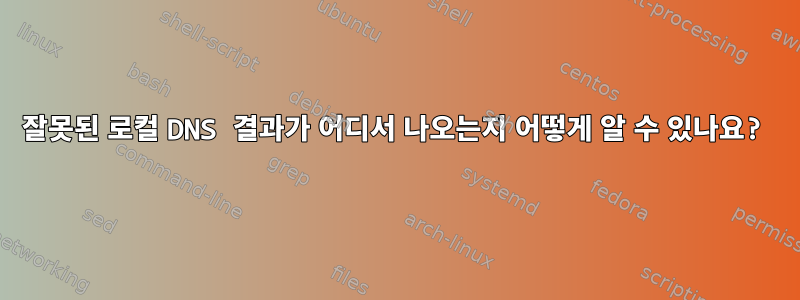 잘못된 로컬 DNS 결과가 어디서 나오는지 어떻게 알 수 있나요?