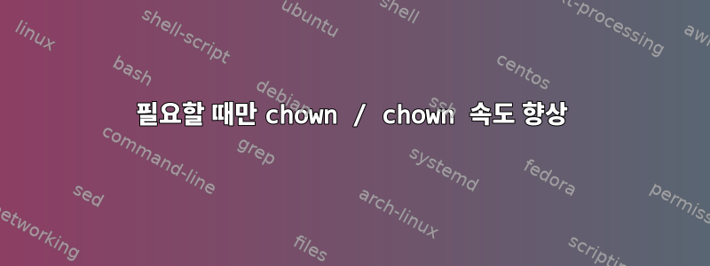 필요할 때만 chown / chown 속도 향상