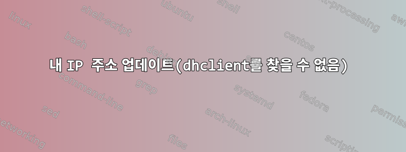 내 IP 주소 업데이트(dhclient를 찾을 수 없음)