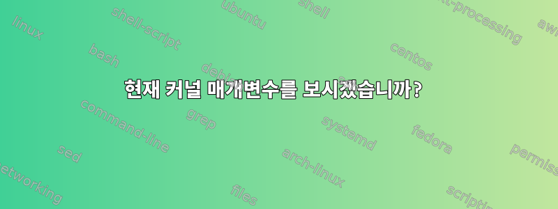 현재 커널 매개변수를 보시겠습니까?