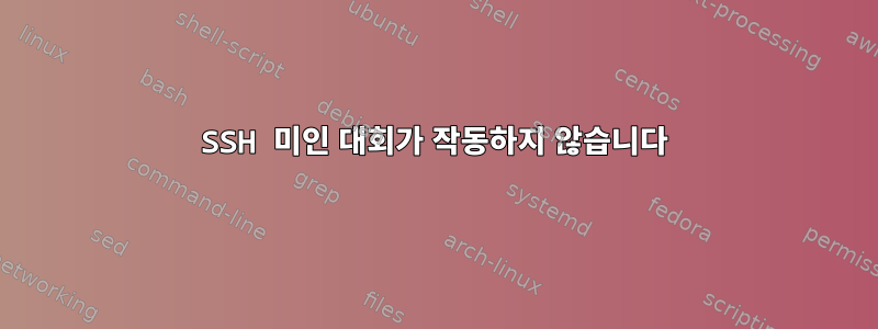 SSH 미인 대회가 작동하지 않습니다