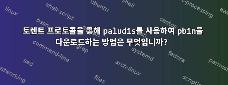 토렌트 프로토콜을 통해 paludis를 사용하여 pbin을 다운로드하는 방법은 무엇입니까?