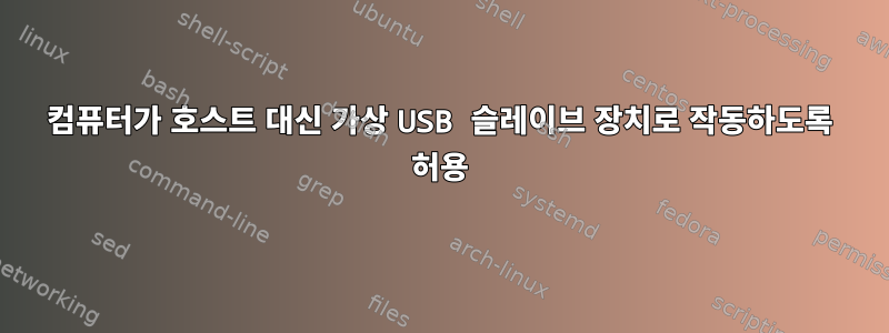 컴퓨터가 호스트 대신 가상 USB 슬레이브 장치로 작동하도록 허용