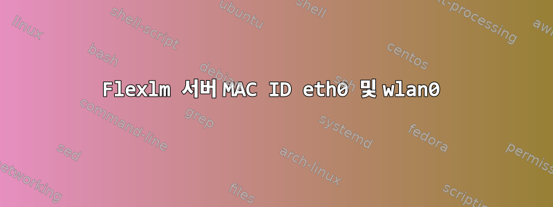 Flexlm 서버 MAC ID eth0 및 wlan0