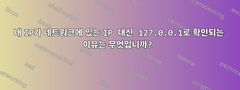 내 IP가 네트워크에 있는 IP 대신 127.0.0.1로 확인되는 이유는 무엇입니까?