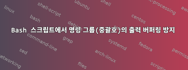 Bash 스크립트에서 명령 그룹(중괄호)의 출력 버퍼링 방지