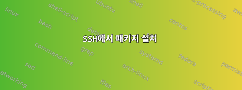 SSH에서 패키지 설치