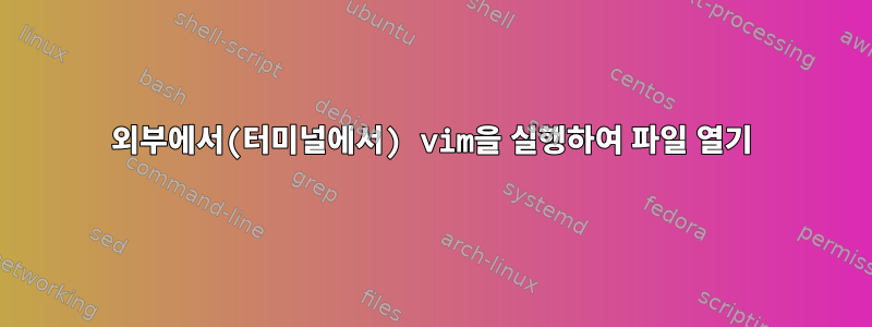 외부에서(터미널에서) vim을 실행하여 파일 열기