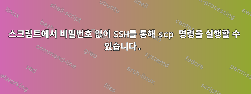 스크립트에서 비밀번호 없이 SSH를 통해 scp 명령을 실행할 수 있습니다.