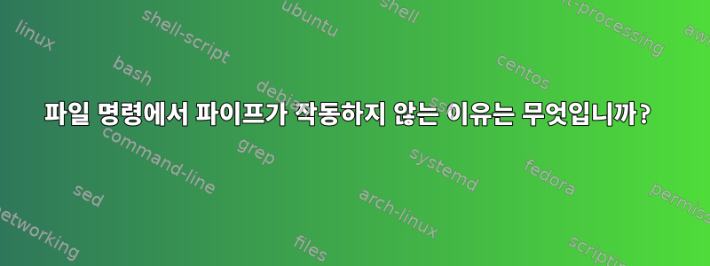 파일 명령에서 파이프가 작동하지 않는 이유는 무엇입니까?