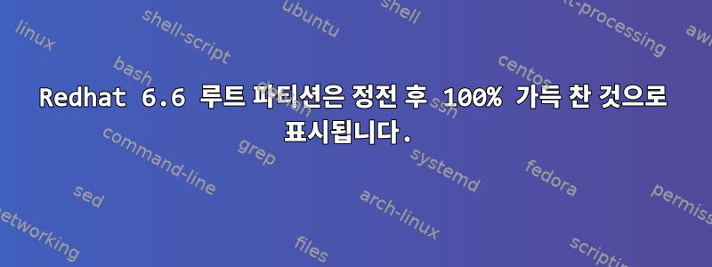 Redhat 6.6 루트 파티션은 정전 후 100% 가득 찬 것으로 표시됩니다.