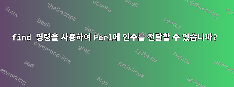 find 명령을 사용하여 Perl에 인수를 전달할 수 있습니까?