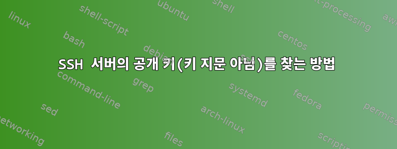 SSH 서버의 공개 키(키 지문 아님)를 찾는 방법